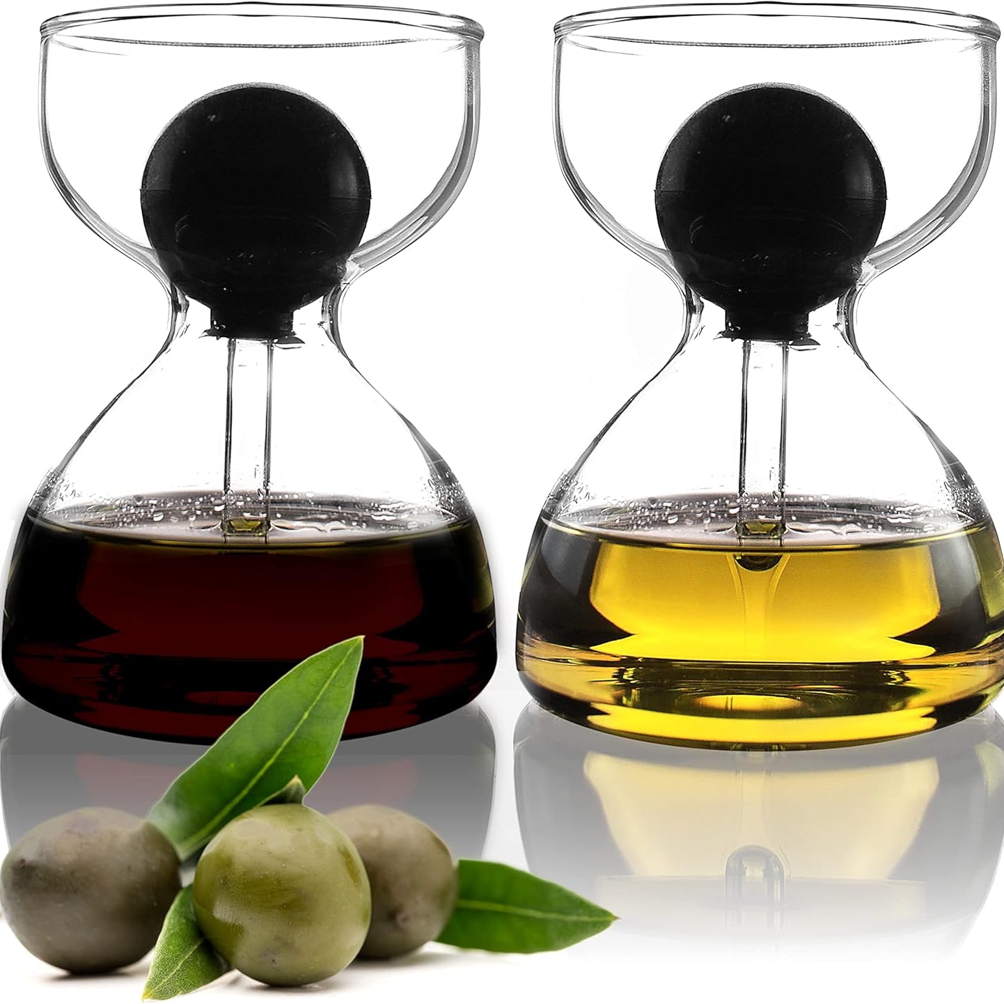 DropD'olio Premium Oil and Vinegar Dispenser Set with Glass Pipette